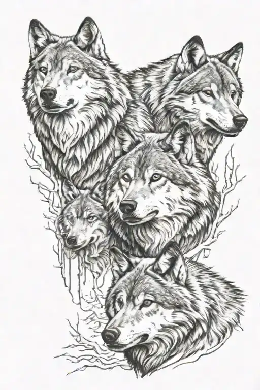 Wolves representing brothers keeper tattoo design idea