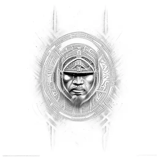 maori warrior with Up da Warse tattoo design idea