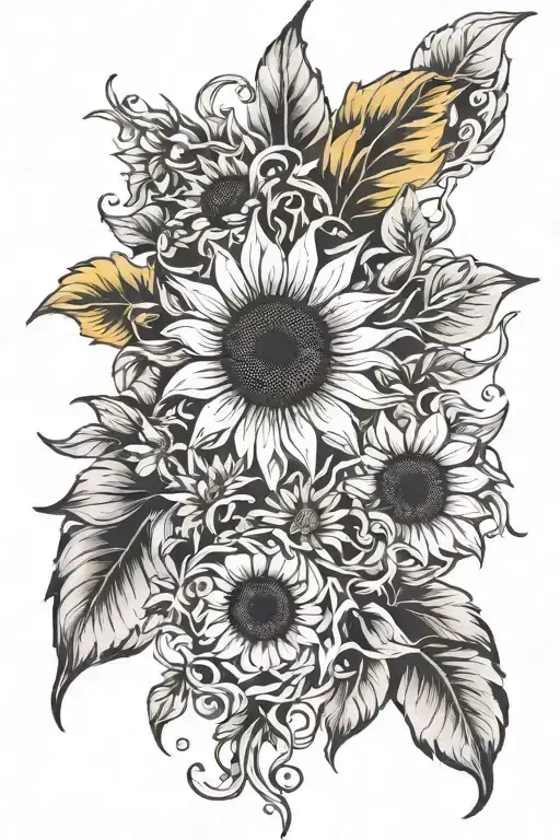 sunflower ,Zach bryan quotes written tattoo design idea