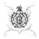 A marine corps emblem transformed into an alchemical symbol tattoo design idea