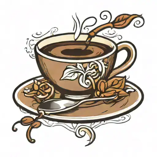 coffee cup bean espresso tattoo design idea