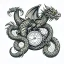 scales with dragon tattoo design idea