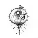 funny onion crying tattoo design idea