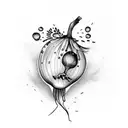 funny onion crying tattoo design idea