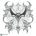 spidermna logo and batman logo combined tattoo design idea