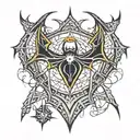 spidermna logo and batman logo combined tattoo design idea