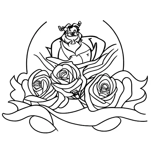 beauty and the beast tattoo design idea