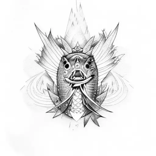 pike fish tattoo design idea