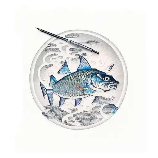 pike fish tattoo design idea