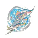 pike fish tattoo design idea