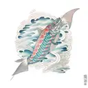 pike fish tattoo design idea