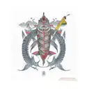 pike fish tattoo design idea