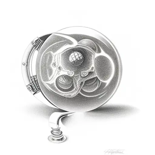 crystal ball several hands around tattoo design idea