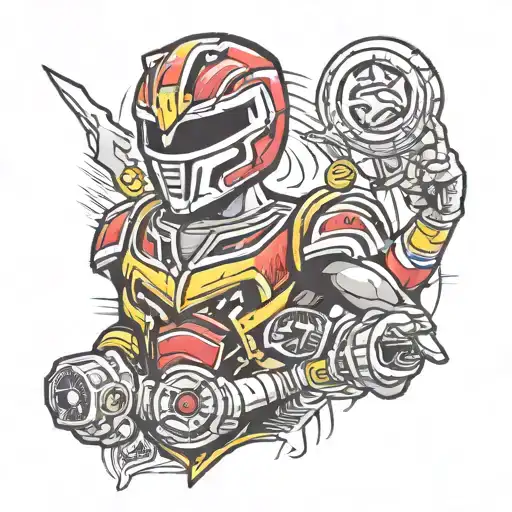 pistons power ranger tattoo design idea