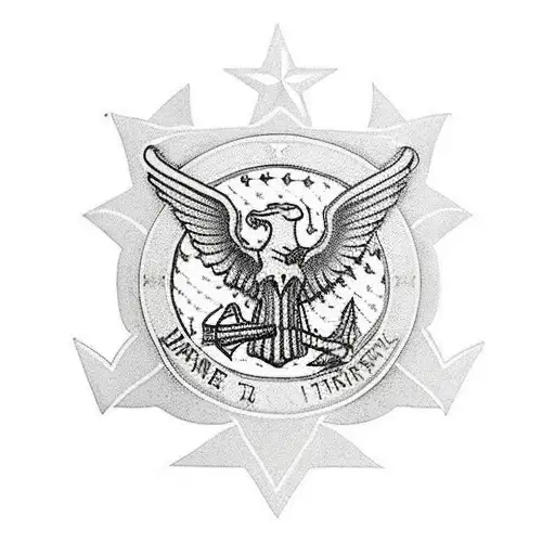 Americana Marine Corps infantry tattoo design idea