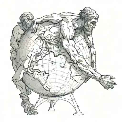 atlas holds the world  tattoo design idea