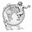 atlas holds the world  tattoo design idea