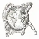 atlas holds the world  tattoo design idea