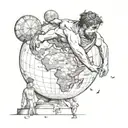 atlas holds the world  tattoo design idea