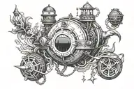 underwater mines tattoo design idea