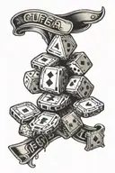 life is a gamble style inspired tattoo design idea