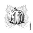 pumpkin plant, Aspen tree, and strawberry plant  tattoo design idea