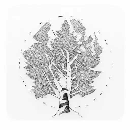 birch tree  tattoo design idea