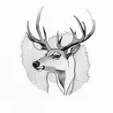 birch tree with deer underneath  tattoo design idea