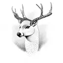birch tree with deer underneath  tattoo design idea