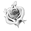 dove holding a rose  tattoo design idea