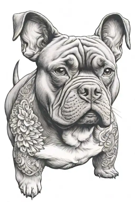 American bully dog tattoo design idea