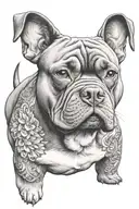 American bully dog tattoo design idea