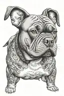 American bully dog tattoo design idea