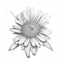 frog hanging on a daisy tattoo design idea