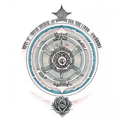 Wheel of Dharma Noble Right Fold Path tattoo design idea