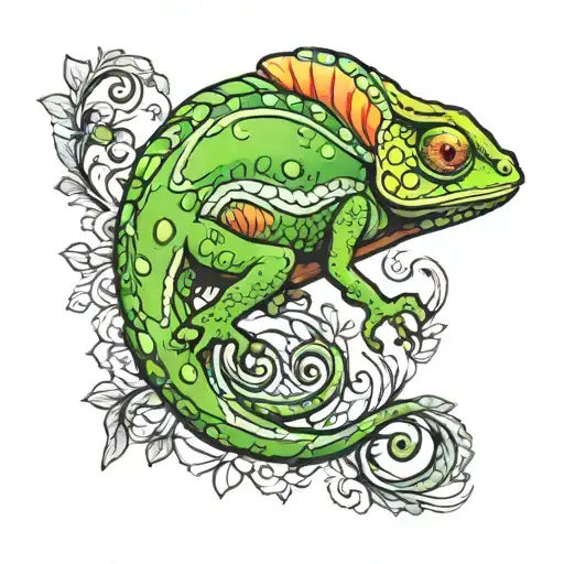 chameleon tattoo design idea
