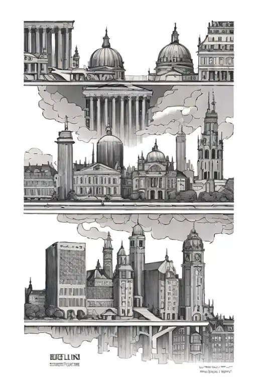 Metropolis Architecture Berlin buildings tattoo design idea