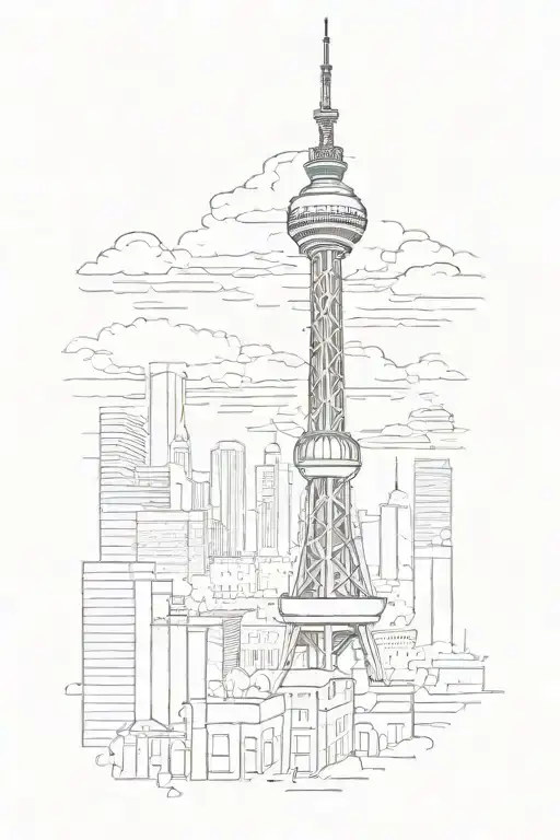 Metropolis Architecture Berlin TV tower tattoo design idea