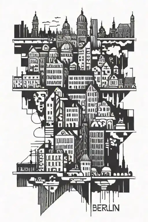Berlin Buildings abstract design tattoo design idea