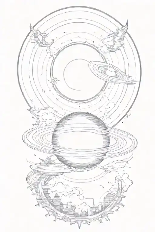 Solar eclipse tattoo design idea