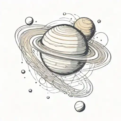 saturn planet tattoo design idea