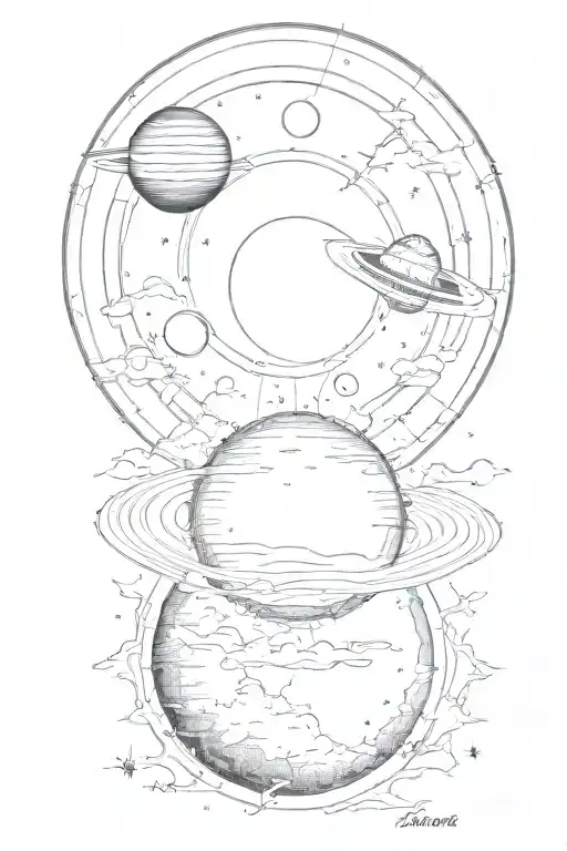 Solar eclipse tattoo design idea