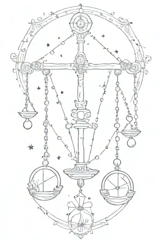 Libra symbol and constellation tattoo design idea