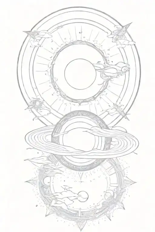 Solar eclipse tattoo design idea