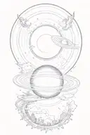 Solar eclipse tattoo design idea