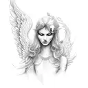 faceless angel whispering tattoo design idea