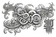 year 2000 written tattoo design idea