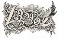 year 2000 written tattoo design idea