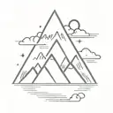 mountain with cloud with the all-seeing eye hiding everything with a playstation symbols  tattoo design idea