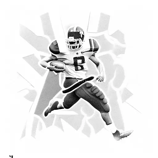 A blackwork tattoo of a football field with a wolverine tearing through it, symbolizing your love for football and your favorite team, the University of Michigan. tattoo design idea